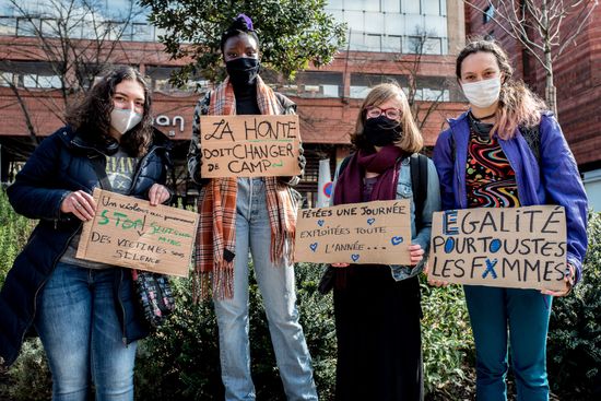 People Holding Sign Denounce Situation Women Editorial Stock Photo ...