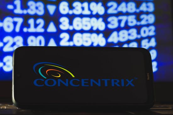 This Photo Illustration Concentrix Logo Seen Editorial Stock Photo ...