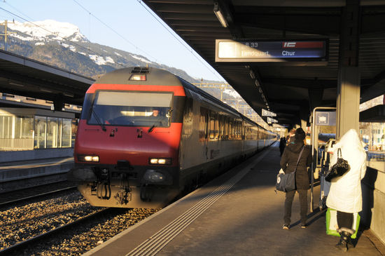 Swiss Intercity Express Train Pulls Landquart Editorial Stock Photo