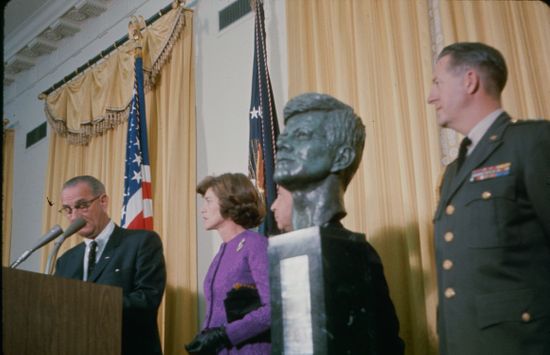 Lyndon Baines Johnson Giving Speech Upon Editorial Stock Photo - Stock ...