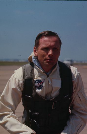Astronaut Neil Armstrong Wearing Space Suit Editorial Stock Photo ...