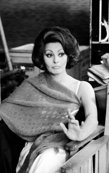 Actress Sophia Loren Smoking On Set Editorial Stock Photo - Stock Image ...