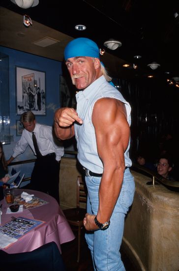 Professional Wrestler Hulk Hogan Flexing His Editorial Stock Photo ...