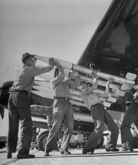August 1950 Workers Loading New Rockets Editorial Stock Photo - Stock ...