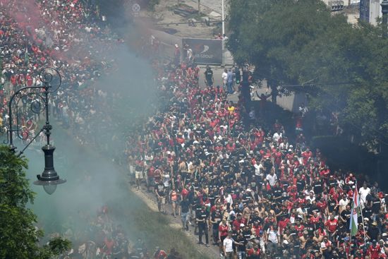 Hungarian Fans March Towards Puskas Arena Editorial Stock Photo - Stock ...