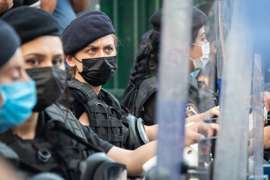 Line Riot Police During Protest Against Editorial Stock Photo - Stock ...
