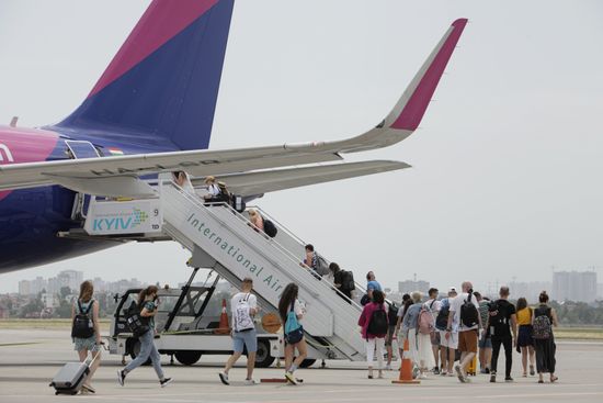 Passengers Board Plane On Airfield Igor Editorial Stock Photo - Stock ...