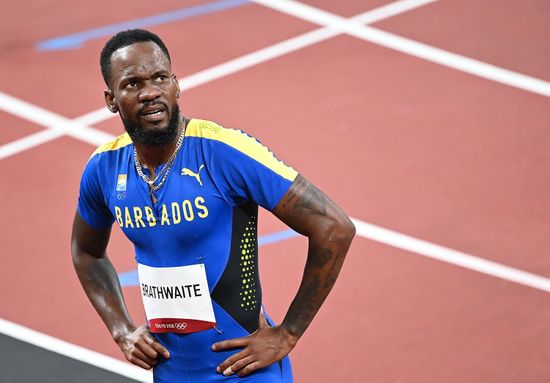 Shane Brathwaite Barbados Reacts After Mens Editorial Stock Photo