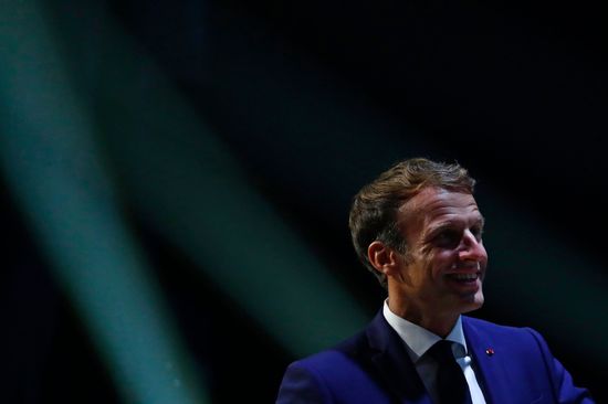 French President Emmanuel Macron Listens Speeches Editorial Stock Photo ...