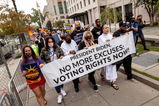 Voting Rights Activists March Through Black Editorial Stock Photo ...
