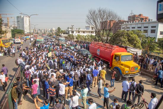 Students Block Road Rampura Bridge They Editorial Stock Photo - Stock ...