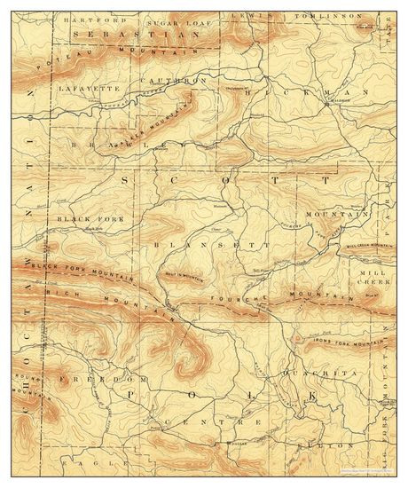 Usa Timeless Maps Poteau Mountain Arkansas Editorial Stock Photo ...