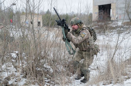 Ukrainian Reservist Attends Military Exercise Training Editorial Stock 