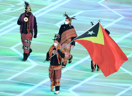 Athletes Democratic Republic Timorleste Enter National Editorial Stock ...