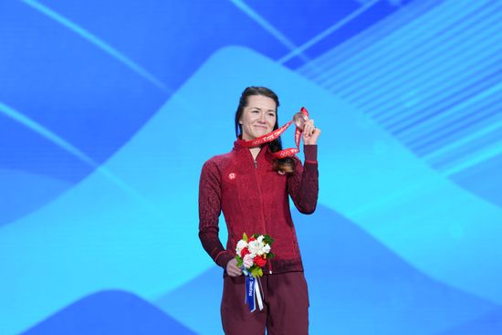 Bronze Medalist Isabelle Weidemann Canada Poses Editorial Stock Photo