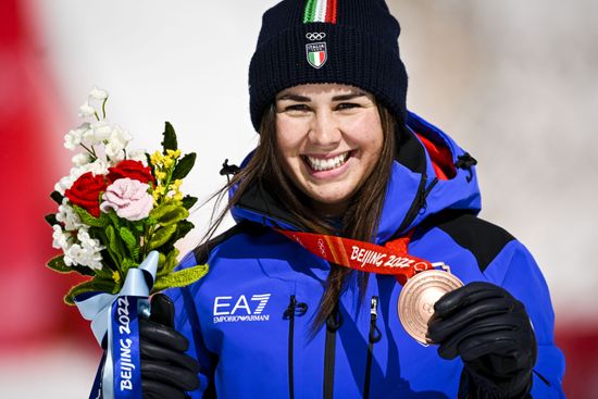 Bronze Medalist Nadia Delago Italy Celebrates Editorial Stock Photo ...
