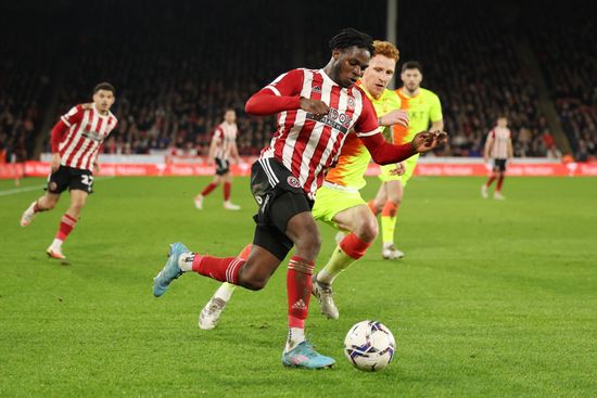 Femi Seriki Sheffield United Controls Ball Editorial Stock Photo ...