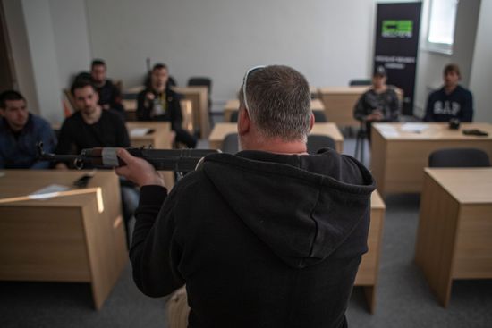 Ukrainian Civilians Receive Weapons Training Shooting Editorial Stock ...