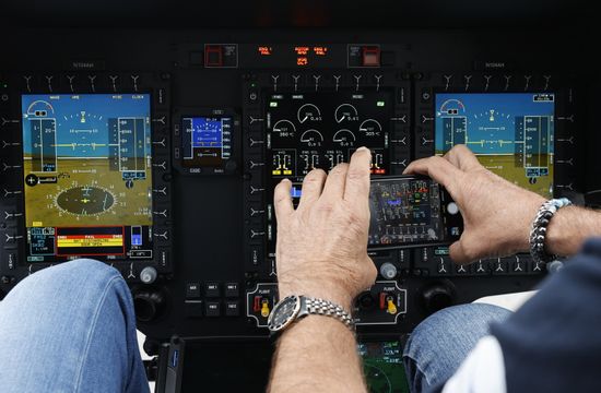 Man Takes Pictures Instrument Panel Airbus Editorial Stock Photo ...