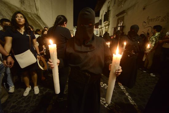 Woman Penitent Wears Black Robe While Editorial Stock Photo - Stock ...
