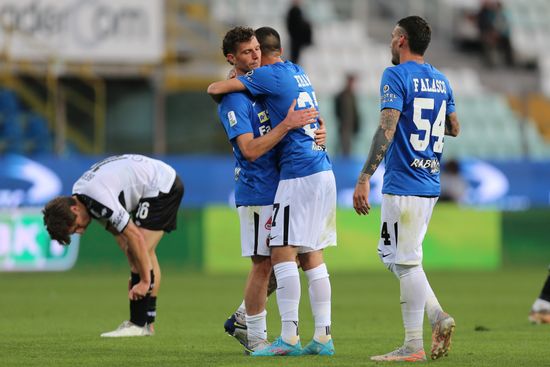 Players Ascoli Calcio Celebrate Victory Editorial Stock Photo - Stock 