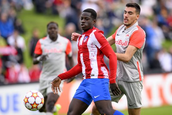 Atleticos Defender Ibrahima Camara L Fights Editorial Stock Photo ...