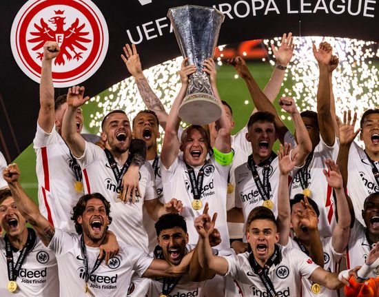 Eintracht Frankfurt Lift Uefa Europa League Editorial Stock Photo ...