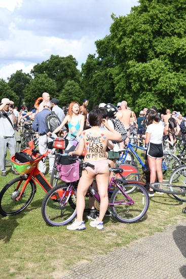 Participants World Naked Bike Ride Cycle Redaktionellt Stockfoto My XXX Hot Girl