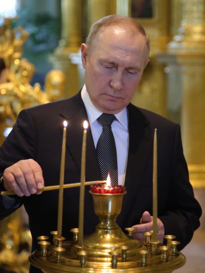 Russian President Vladimir Putin Puts Candle Editorial Stock Photo ...