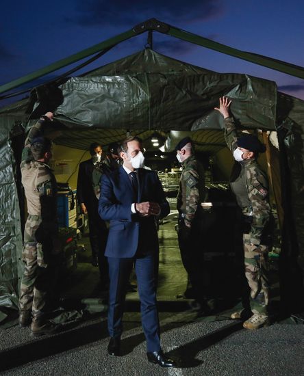 French President Emmanuel Macron Wearing Face Editorial Stock Photo