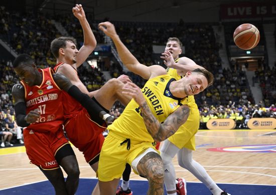 Swedens Viktor Gaddefors R Germanys Dennis Editorial Stock Photo