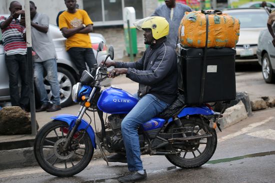 Dispatch Rider Rides Motorcycle Loaded Parcels Editorial Stock Photo ...