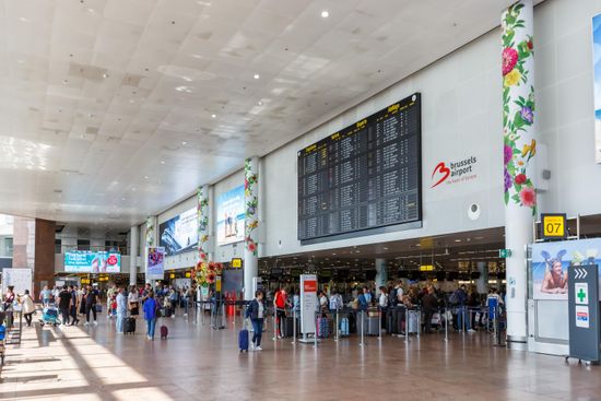 Brussels Airport Terminal Belgium Editorial Stock Photo - Stock Image ...