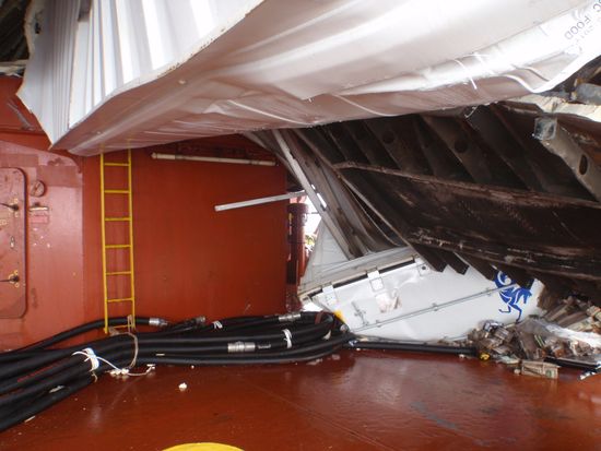 Steel Structure Crushed By Toppled Containers Editorial Stock Photo ...