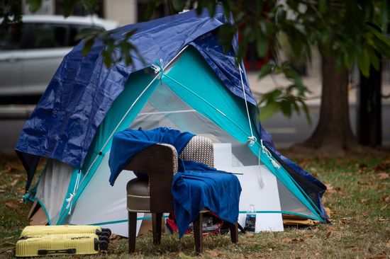 Tent Where Jeff Kilgore Sacramento California Editorial Stock Photo ...