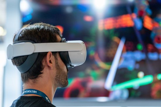 Man Wears Oculus Vr Inc Virtual Editorial Stock Photo - Stock Image ...