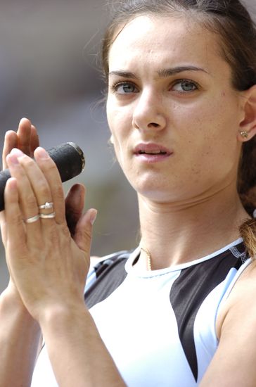 Yelena Isinbayeva Russia Takes First Place Editorial Stock Photo ...