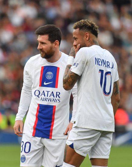 Paris Saintgermains Lionel Messi Neymar Jr Editorial Stock Photo ...
