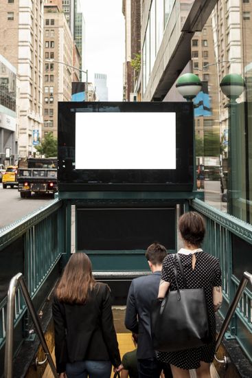 Mock Billboard Metro Entrance Resolution High Editorial Stock Photo