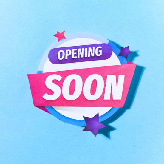 Opening Soon Text Stars Blue Background Editorial Stock Photo - Stock