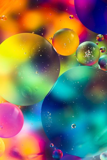 Rainbow Oil Drops Water Surface Abstract Editorial Stock Photo - Stock