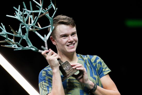Holger Rune Celebrates Trophy After Winning Editorial Stock Photo ...