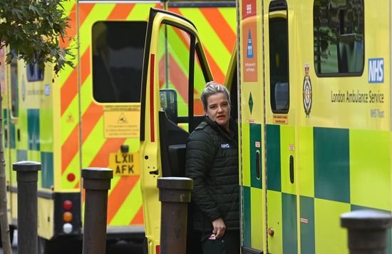 Nhs Ambulance Staff Outside Hospital London Editorial Stock Photo ...