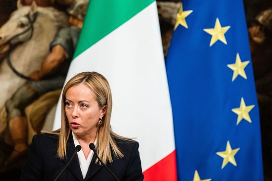 Italian Prime Minister Giorgia Meloni During Editorial Stock Photo italian-prime-minister-giorgia-meloni-during-editorial-stock-photo