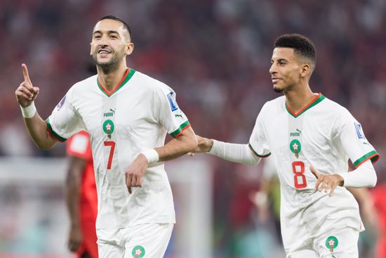 Hakim Ziyech Azzedine Ounahi Celebration During Editorial Stock Photo ...