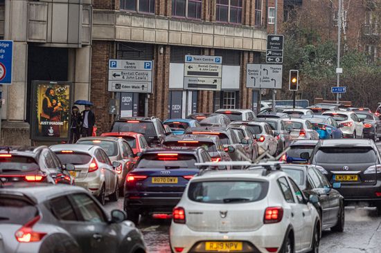 Long Queues Car Parks Kingston Southwest Editorial Stock Photo - Stock ...