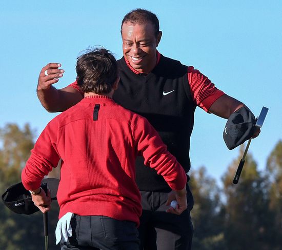 Tiger Woods His Son Charlie Woods Editorial Stock Photo - Stock Image