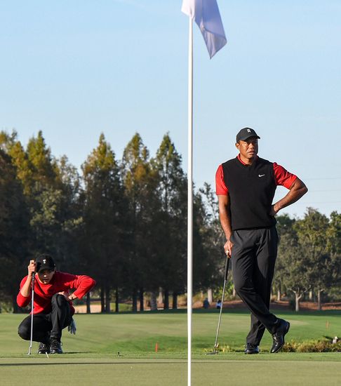 Tiger Woods His Son Charlie Woods Editorial Stock Photo - Stock Image