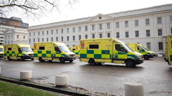 Ambulances Parked Wellington Barracks Central London Editorial Stock ...