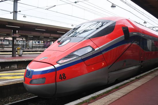 Frecciarossa Trenitalia Italian Highspeed Train Departing Editorial ...